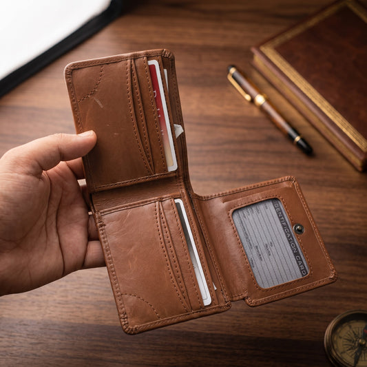 Elaafix Classic Tri-Fold Leather Wallet