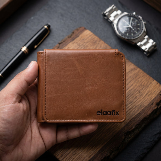 Elaafix Classic Tri-Fold Leather Wallet